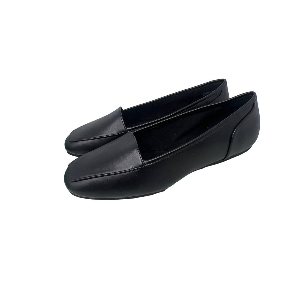 Easy Street Wave Loafers Size 8 Black Square Toe Comfort Flats Career Office
